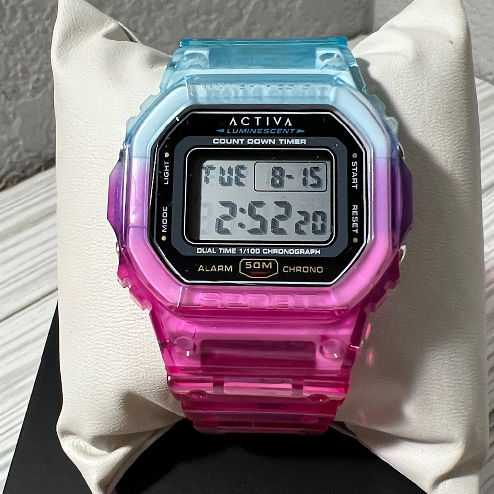 Activa Retro X Invicta Unisex‎ Digital Watch - 50mm, pink Blue (ACW1622-001)